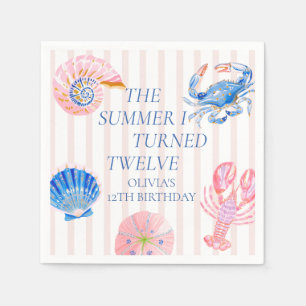 The Summer I Turned Twelve Coastal 12th Birthday Napkin
