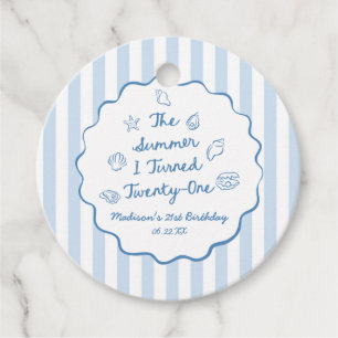 The Summer I Turned Twenty-One 21st Birthday Party Favour Tags