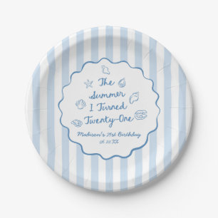 The Summer I Turned Twenty-One 21st Birthday Party Paper Plate