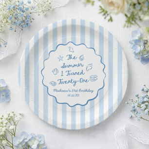 The Summer I Turned Twenty-One 21st Birthday Party Paper Plate