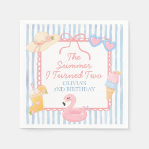 The Summer I Turned Two Beach 2nd Birthday Napkin