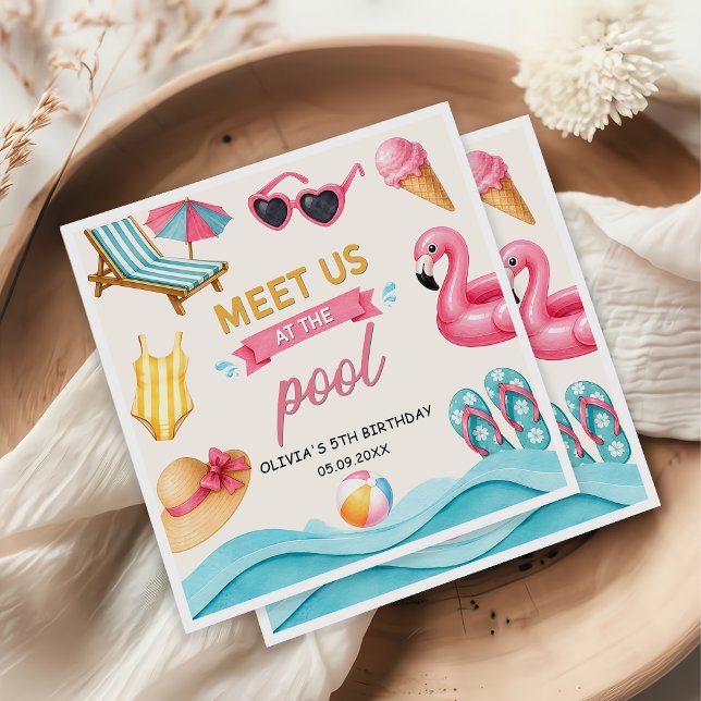 The Summer Pool Birthday Napkin (Creator Uploaded)