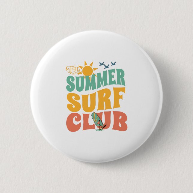 The Summer Surf Club-Beach-Summer-Surf-Funny 2 Inch Round Button (Front)