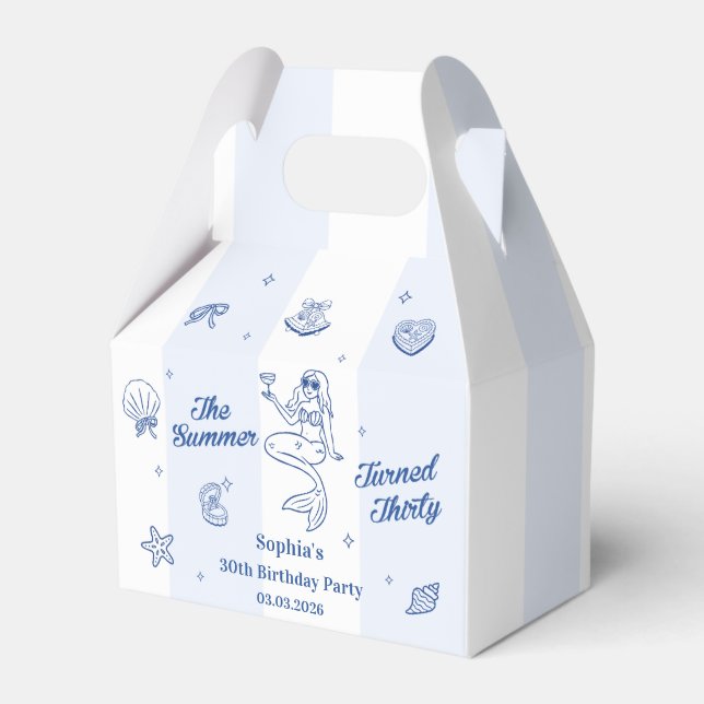 The Summer Turned Thirty 30th Birthday Pretty Favor Box (Front Side)