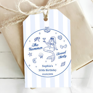 The Summer Turned Thirty 30th Birthday Pretty Gift Tags