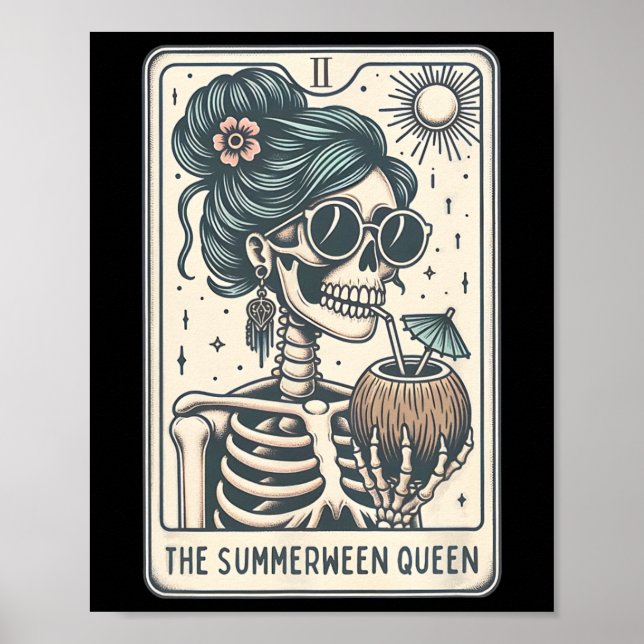 The Summerween Queen Tarot Card  Poster (Front)