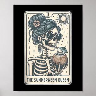 The Summerween Queen Tarot Card, Witchy Halloween  Poster