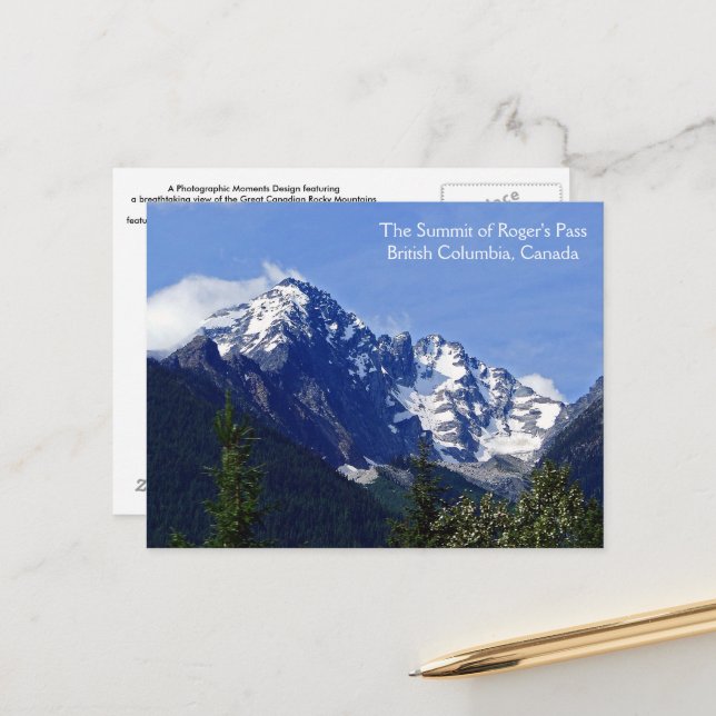 The Summit of Roger's Pass Post Card (Front/Back In Situ)