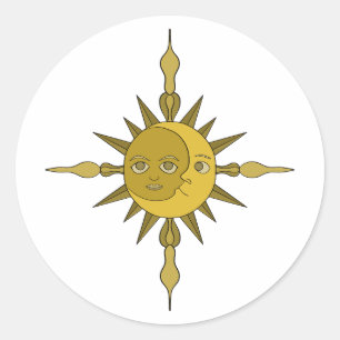 The Sun and Moon Classic Round Sticker