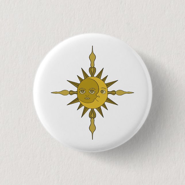 The Sun and Moon Ornament 1 Inch Round Button (Front)