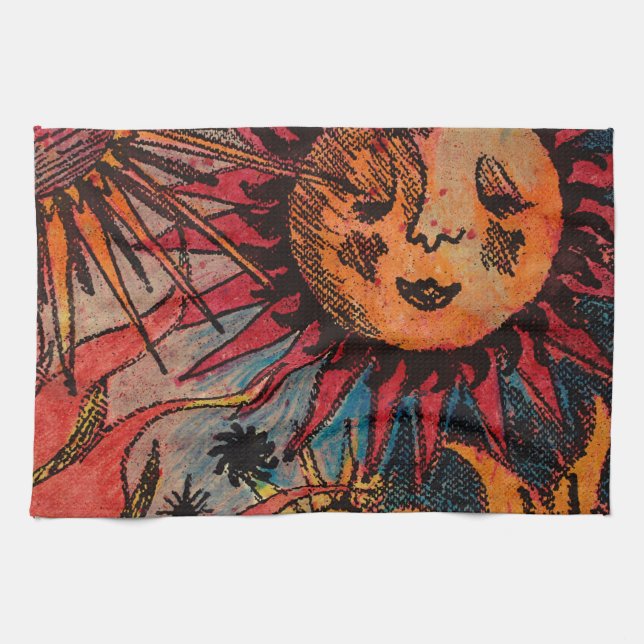 The sun and the moon kitchen towel (Horizontal)
