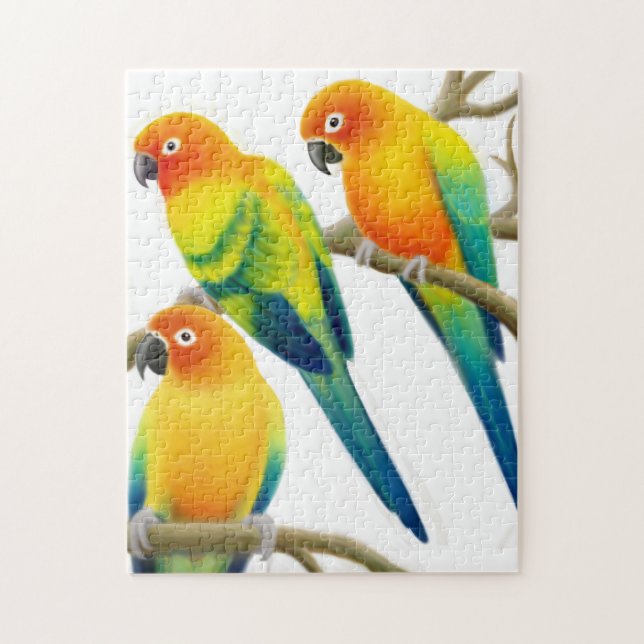 The Sun Conure Parrots le puzzle (Vertical)