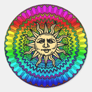 The Sun God on Colours of THe Sun Classic Round Sticker