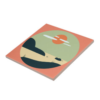 The sun in clouds Ceramic Tile