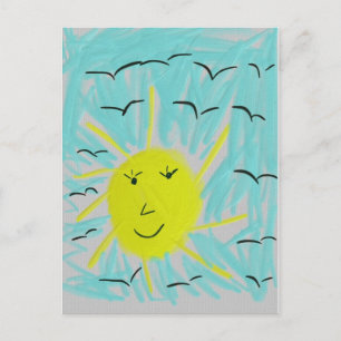 The sun in the sky postcard