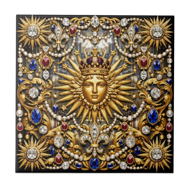 The Sun King Versailles French ornate Tile (Front)