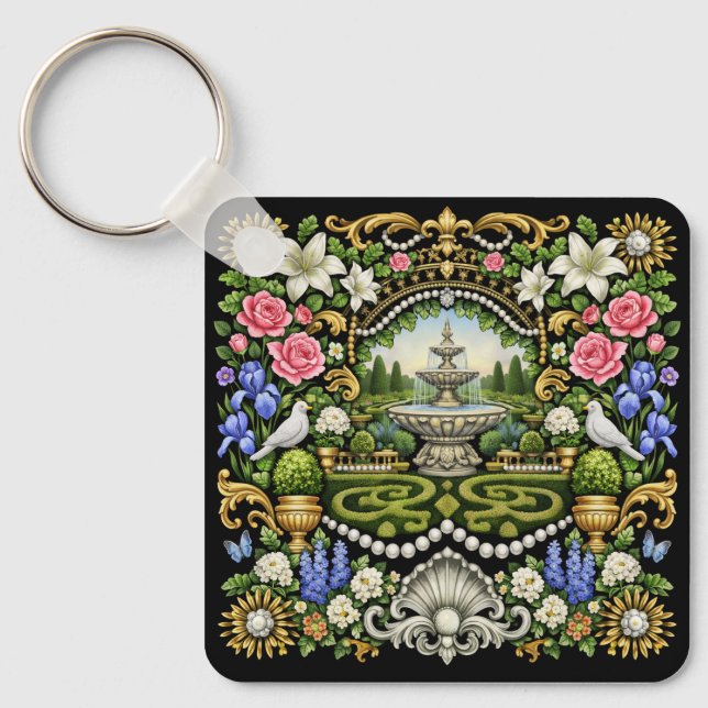 The Sun King Versailles Inspired Garden  Keychain (Front)