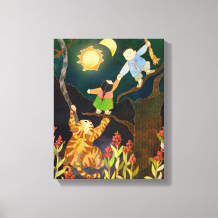 The Sun & Moon Korean Folk Tale Canvas Print