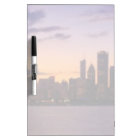 The sun sets over the Chicago skyline