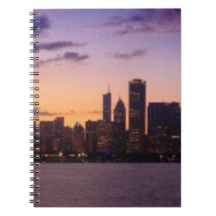 The sun sets over the Chicago skyline Notebook