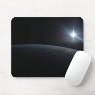 The Sun Setting Over Earth's Horizon. Mouse Pad