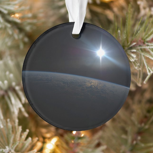 The Sun Setting Over Earth's Horizon. Ornament (Tree)