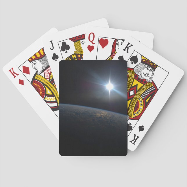 The Sun Setting Over Earth's Horizon. Playing Cards (Back)
