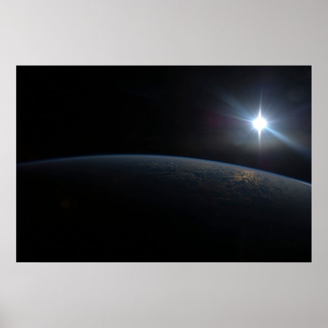 The Sun Setting Over Earth's Horizon. Poster (Front)