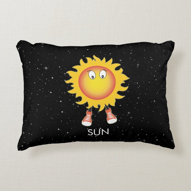 The Sun & Stars in Space Accent Pillow (Front)