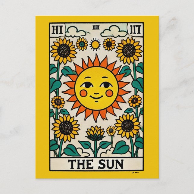 The Sun Tarot Card Sunshine                        (Front)