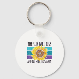 The Sun Will Rise Sunflower Suicide Prevention Keychain