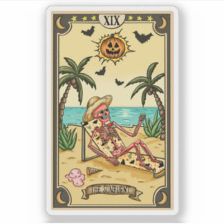 The Sunburnt | Funny Tarot Card Sticker
