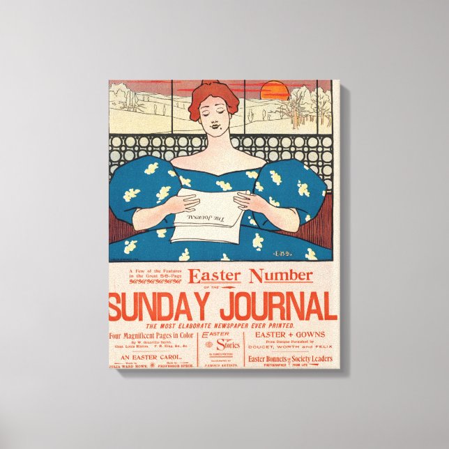 The Sunday Journal Newspaper Advertisement Canvas Print (Front)