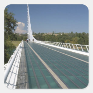 The Sundial Bridge at Turtle Bay Square Sticker