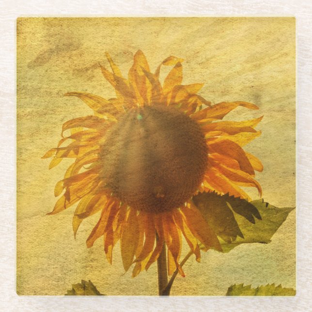 The Sunflower Glass Coaster (Front)