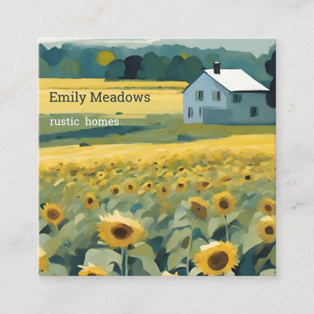 The Sunflower House Square Business Card (Front)
