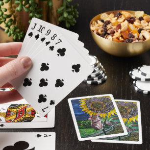 The Sunflower Summit Painting by Alfred Fox Playing Cards