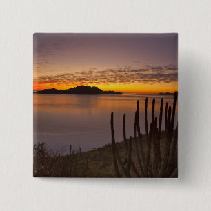 The sunrise over Isla Danzante in the Gulf of 2 2 Inch Square Button