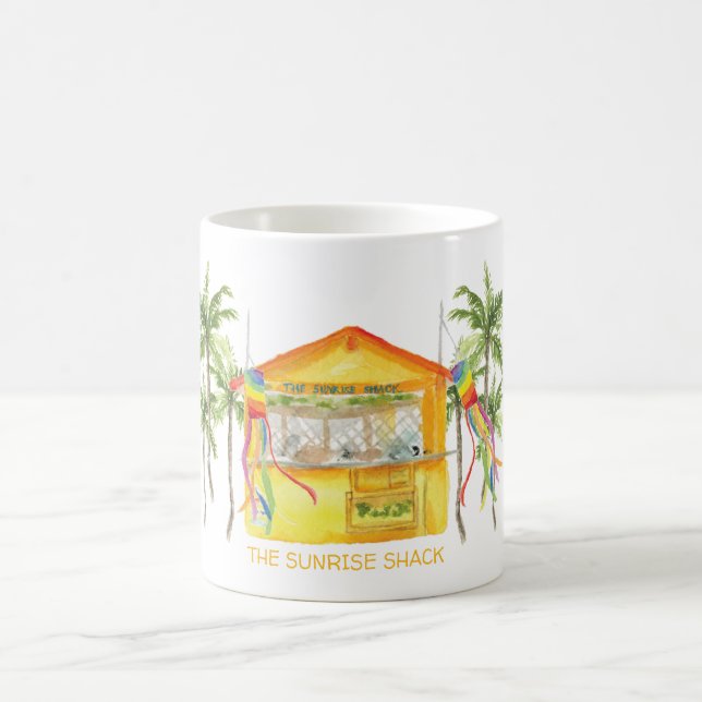 The sunrise shack hawaii yellow coffee mug (Center)