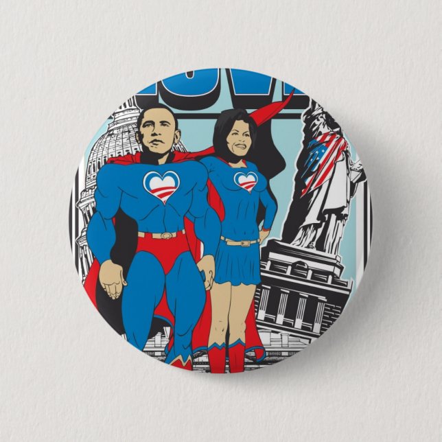 The Super Obamas 2 Inch Round Button (Front)