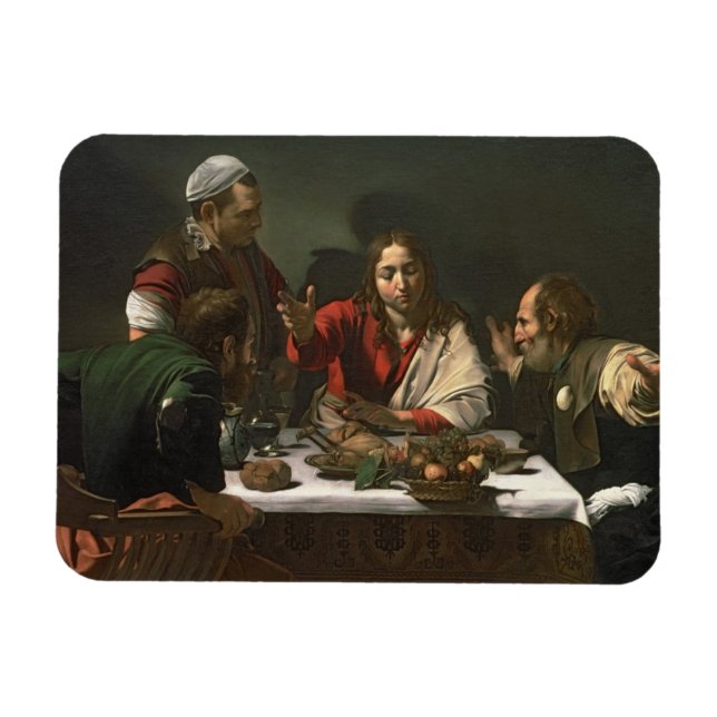 The Supper at Emmaus, 1601 (oil and tempera) Magnet (Horizontal)