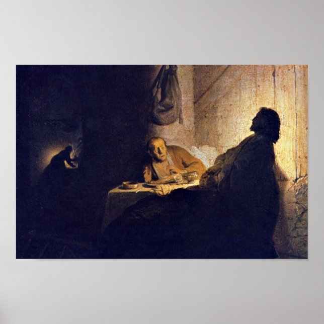 The Supper At Emmaus. By Rembrandt Van Rijn Poster (Front)