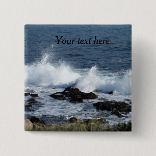 The surf of the Pacific Ocean 2 Inch Square Button