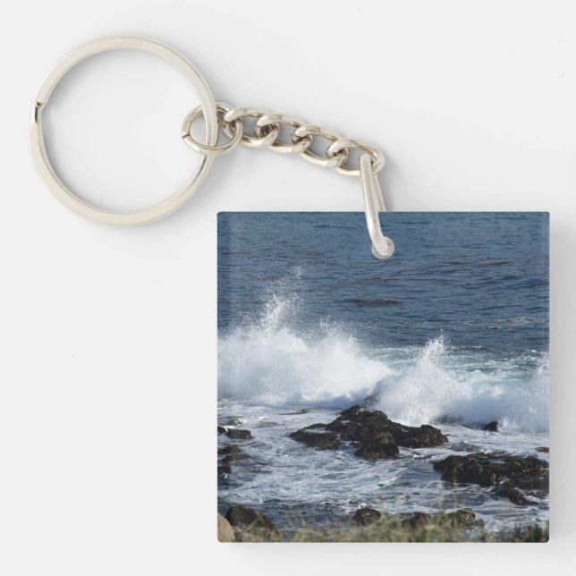 The surf of the Pacific Ocean Keychain (Front)