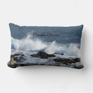 The surf of the Pacific Ocean Lumbar Pillow