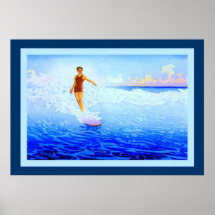 The Surf Rider ~ Hawaii ~ Vintage Fine Art Poster