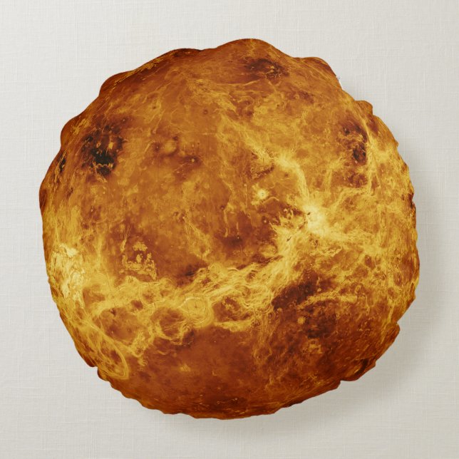 The Surface of Venus Round Pillow (Back)