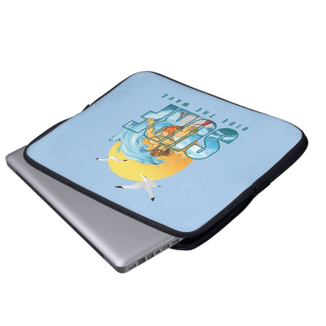 The Surfer Rides the Wave | 15" Laptop Sleeve (M) (Front Bottom)