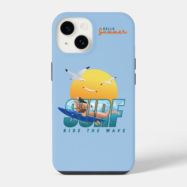 The Surfer Rides the Wave | (F) iPhone Case (Back)