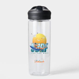 The Surfer Rides the Wave (F) Water Bottle